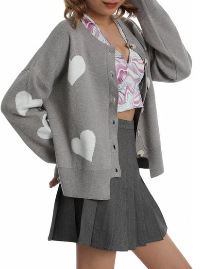 Chic love-themed cardigan sweater