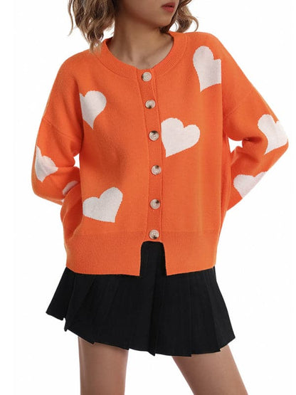 Chic love-themed cardigan sweater