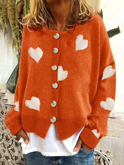 Chic love-themed cardigan sweater