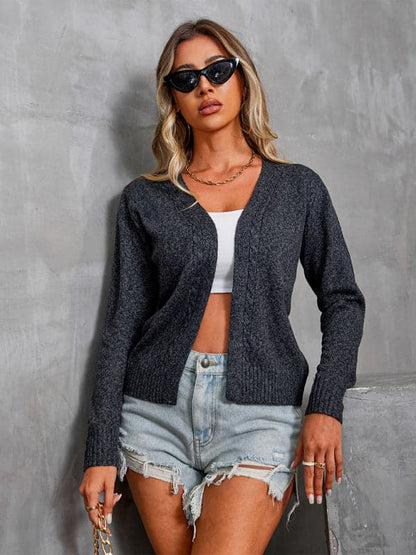 Casual collarless cardigan for women