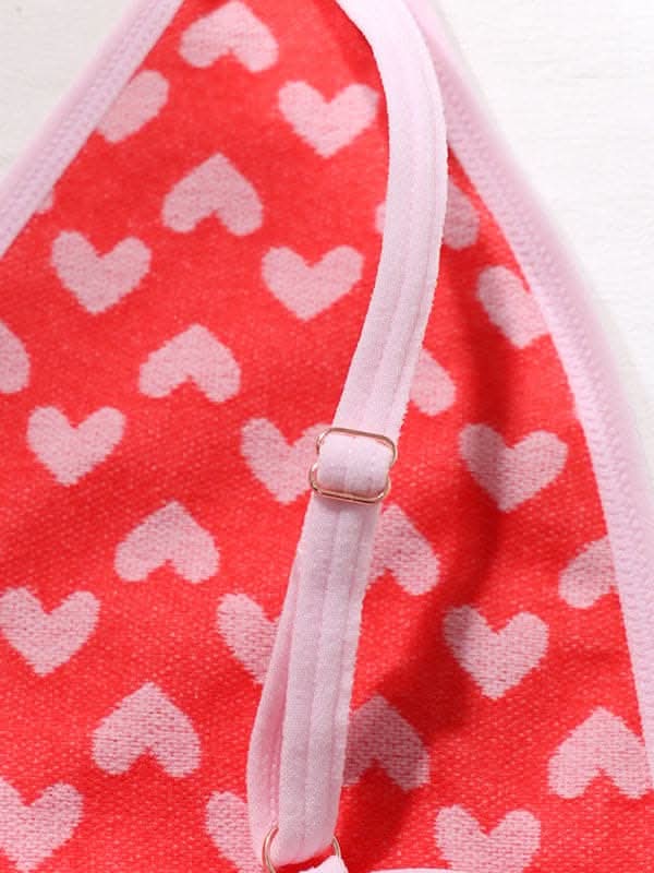 Women's New Valentine's Day Red Love Underwear Wireless Bra and Boxer Briefs Set.