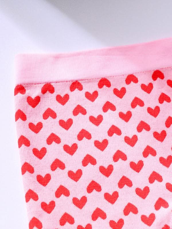 Women's New Valentine's Day Red Love Underwear Wireless Bra and Boxer Briefs Set.