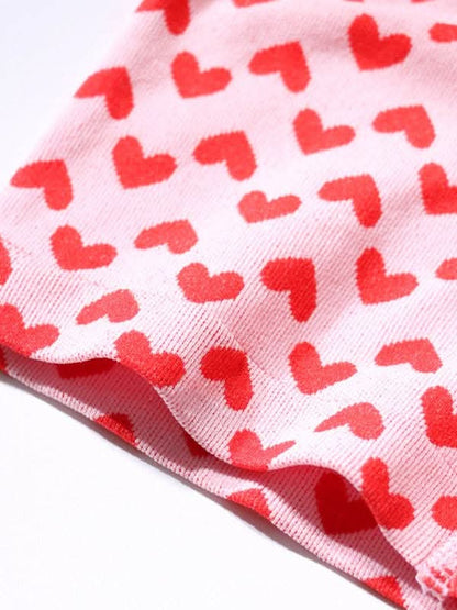Women's New Valentine's Day Red Love Underwear Wireless Bra and Boxer Briefs Set.