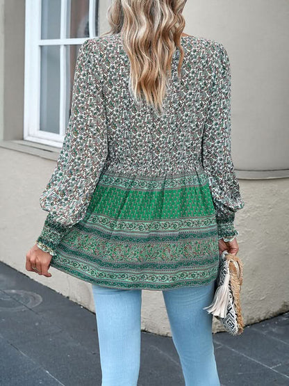 Bohemian floral button top