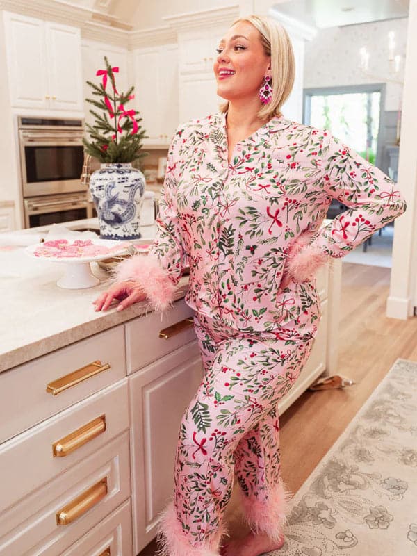 Cozy satin printed loungewear set