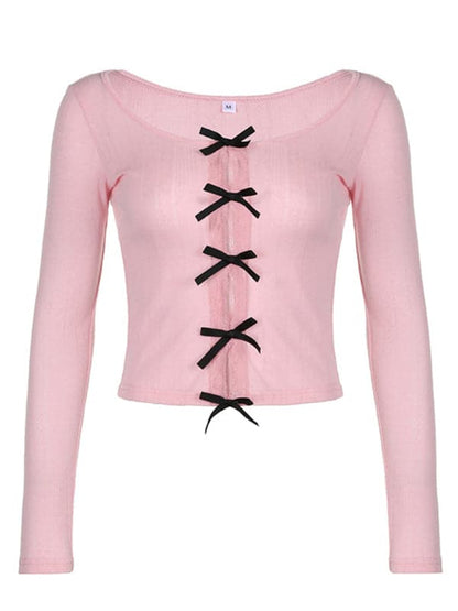 Elegant bow lace top for women