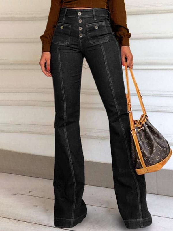 Stylish high waist flared jeans