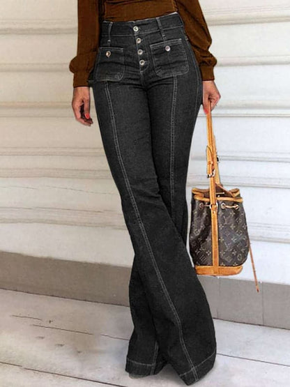 Stylish high waist flared jeans