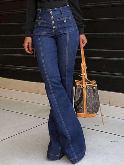 Stylish high waist flared jeans