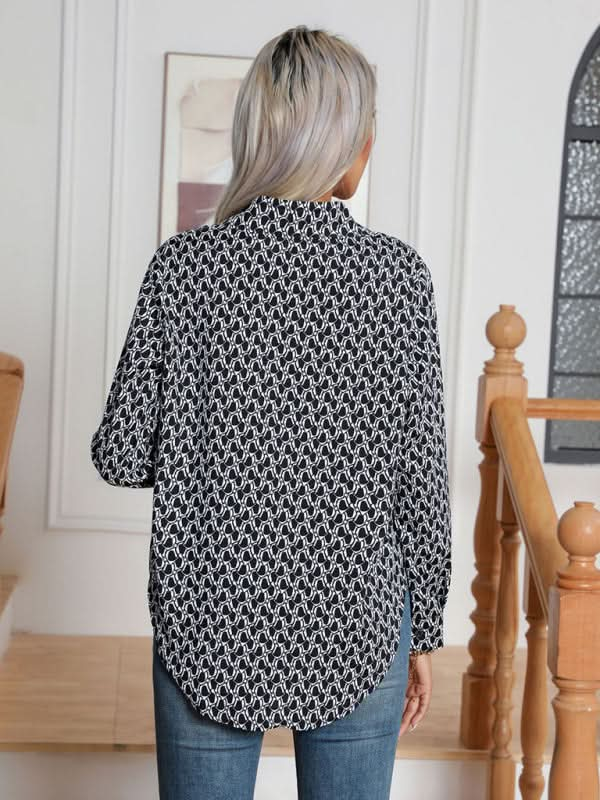 Geometric Print Women's Cardigan