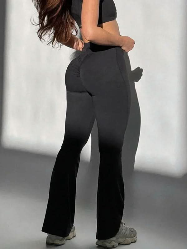 New peach yoga high waist hip lifting leggings and flared pants