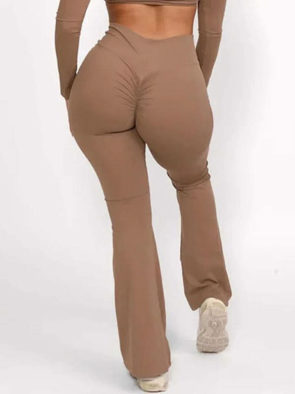 New peach yoga high waist hip lifting leggings and flared pants