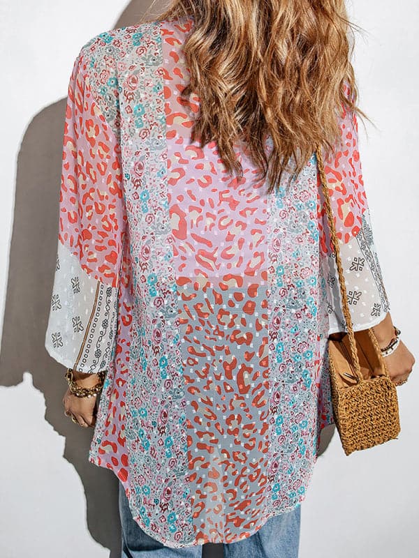 Floral Chiffon Cardigan Top