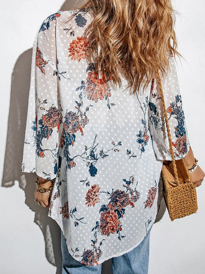 Floral Chiffon Cardigan Top