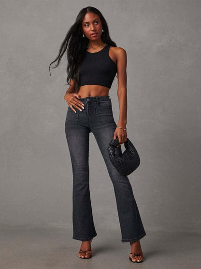 Retro high waist flared jeans