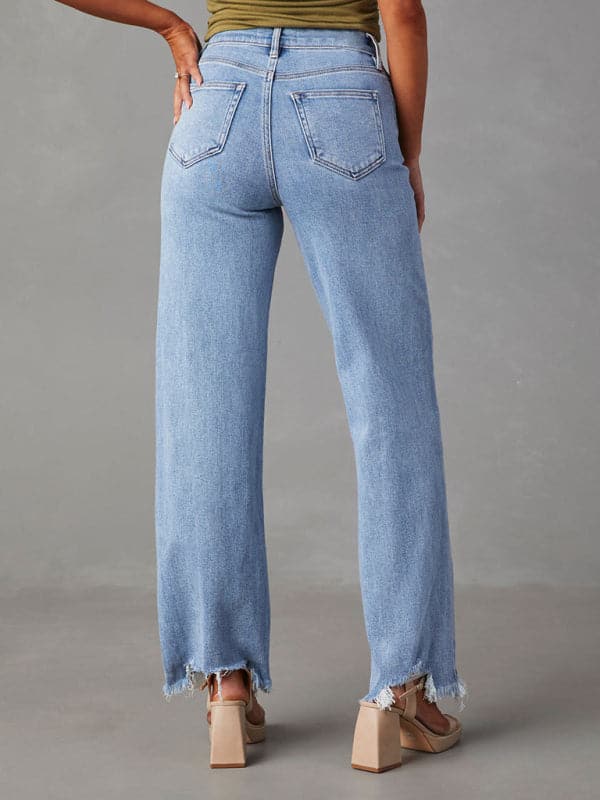 Chic tassel straight jeans for women