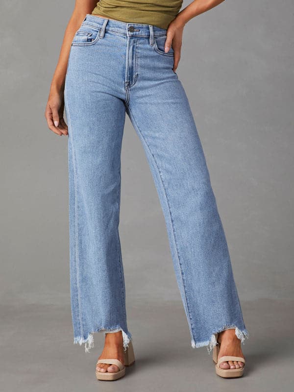 Chic tassel straight jeans for women