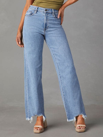 Chic tassel straight jeans for women