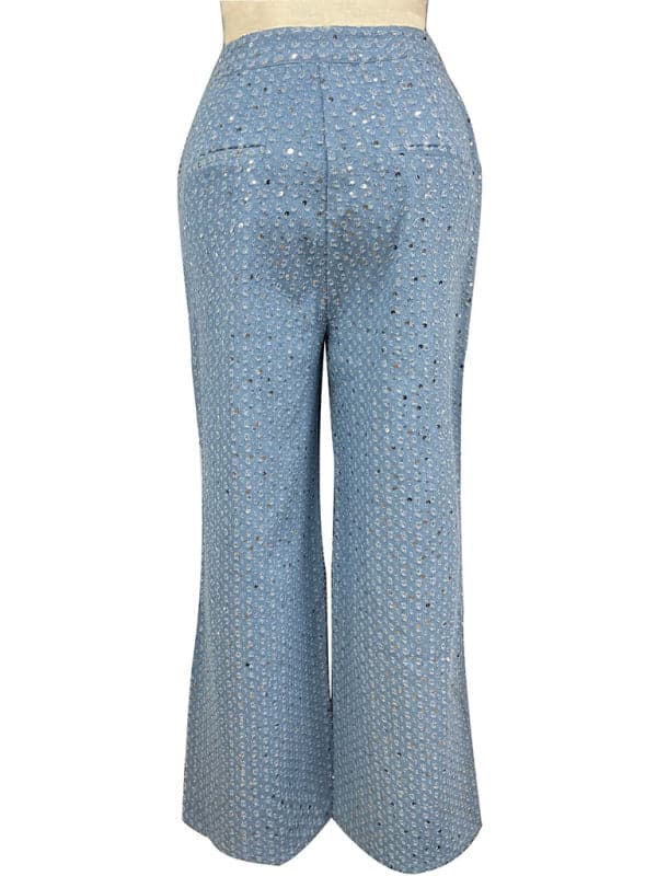 Stylish sequined denim pants