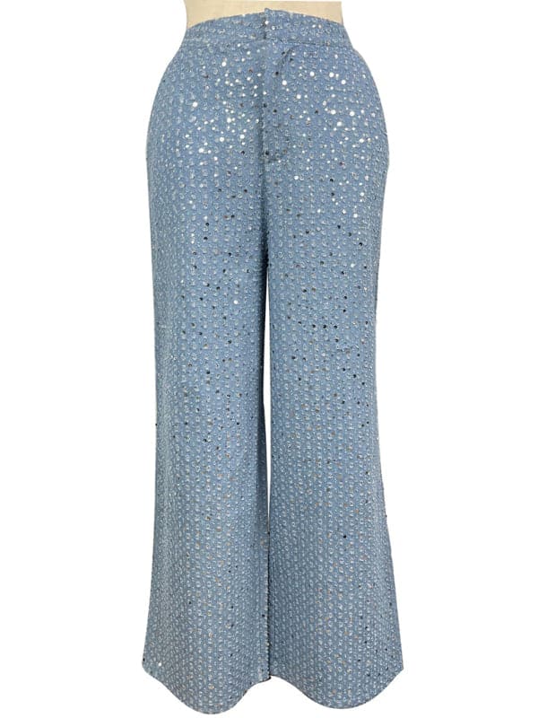 Stylish sequined denim pants