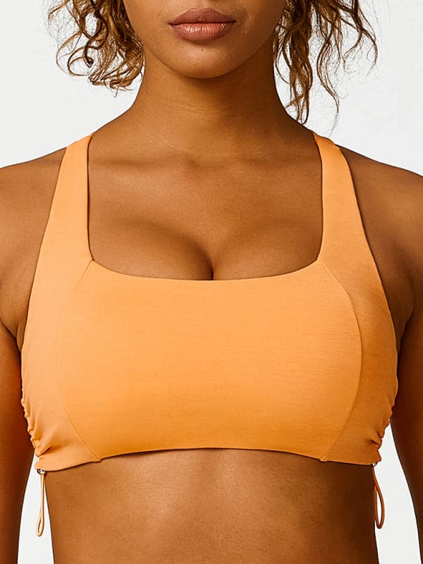 Breathable yoga bra with drawstring