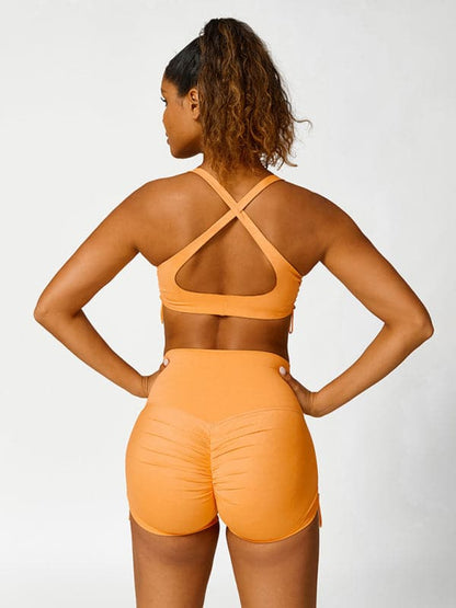 Breathable yoga bra with drawstring