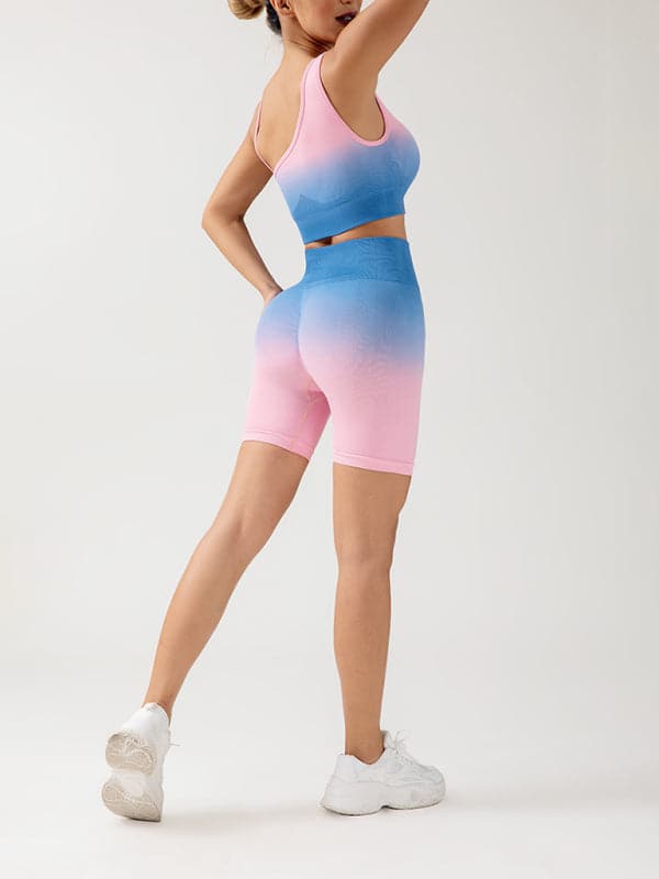 Women's gradient yoga set - breathable tights & top