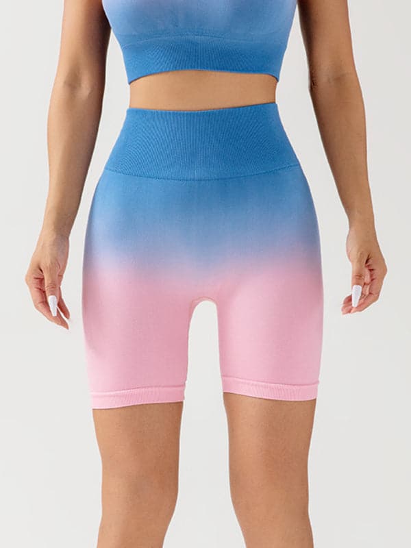 Women's gradient yoga set - breathable tights & top