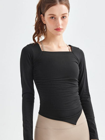 Stylish quick-dry long-sleeve sportswear for yoga