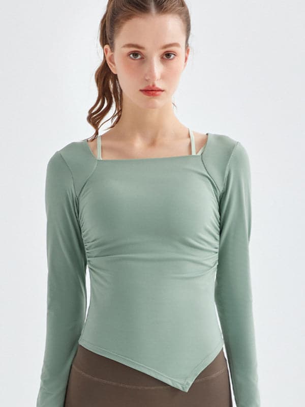 Stylish quick-dry long-sleeve sportswear for yoga