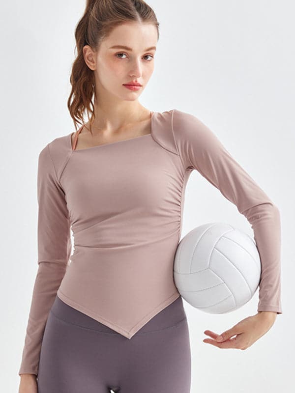 Stylish quick-dry long-sleeve sportswear for yoga