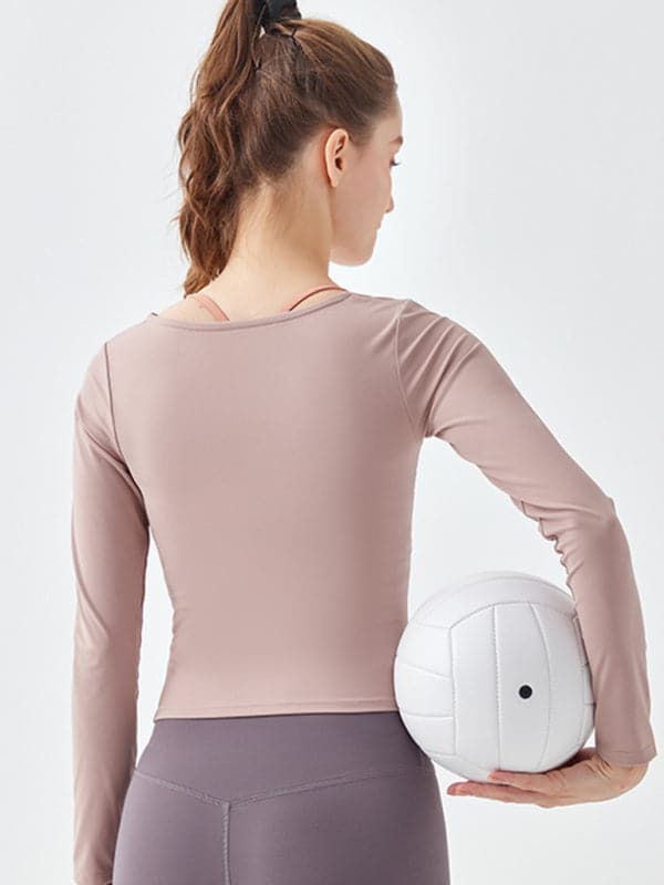 Stylish quick-dry long-sleeve sportswear for yoga