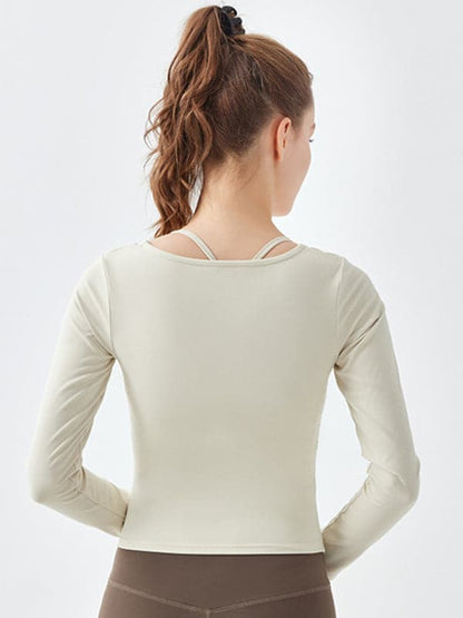 Stylish quick-dry long-sleeve sportswear for yoga