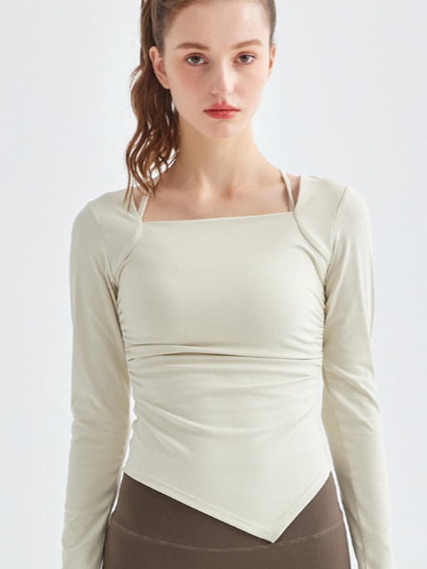 Stylish quick-dry long-sleeve sportswear for yoga