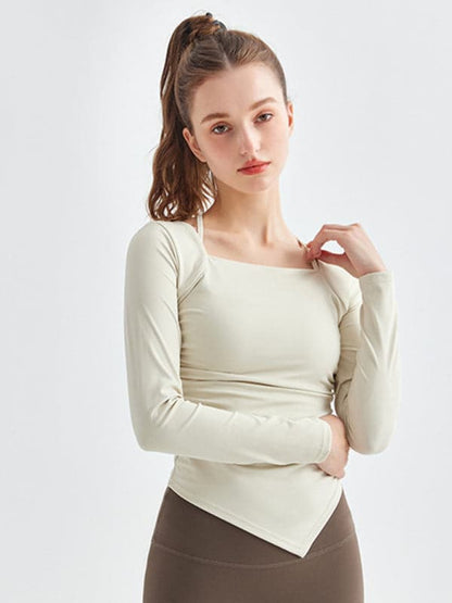 Stylish quick-dry long-sleeve sportswear for yoga