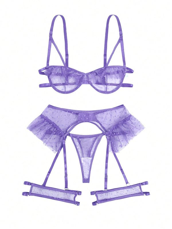 Sexy and tempting three-point bra and panties sexy set.