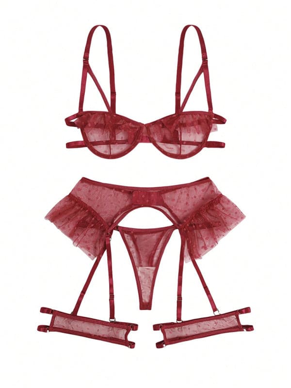 Sexy and tempting three-point bra and panties sexy set.