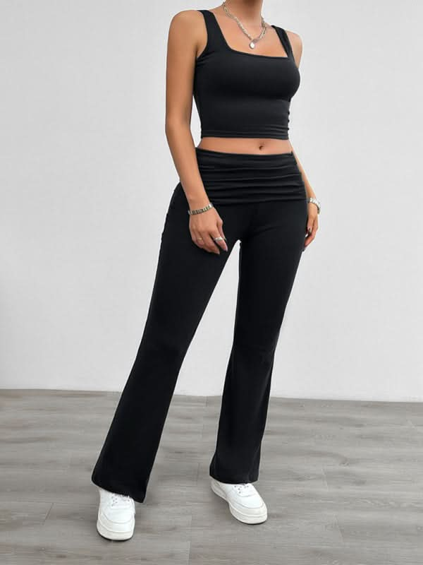 Chic women's stretch vest & pants set