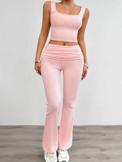 Chic women's stretch vest & pants set