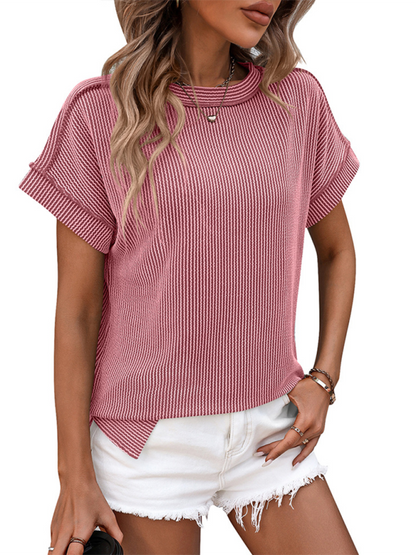 Chic twisted seam short-sleeve tee