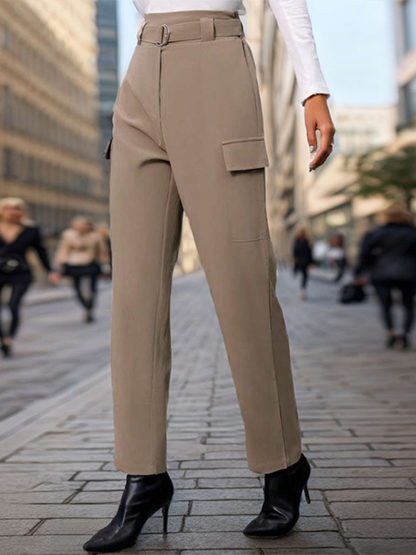 Lace-up pocket trousers for women