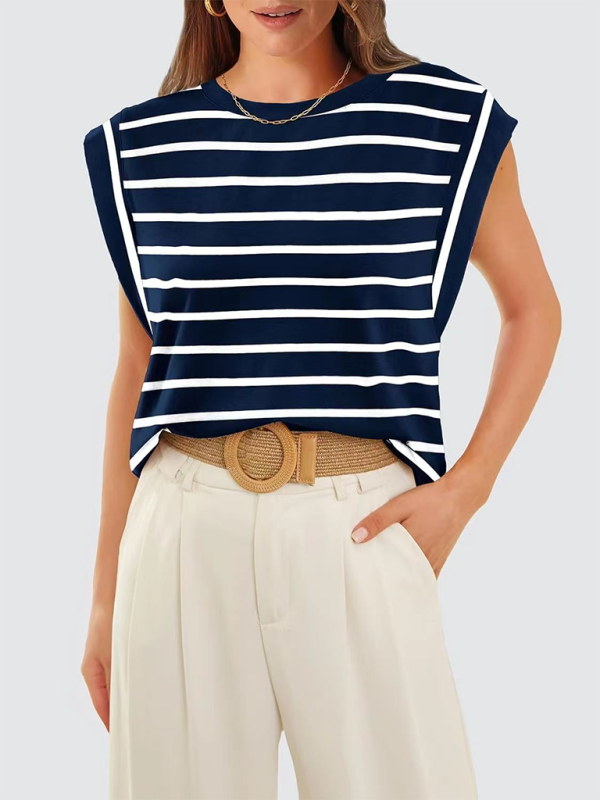 Stylish striped loose tee for summer