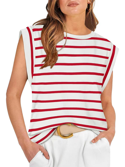 Stylish striped loose tee for summer