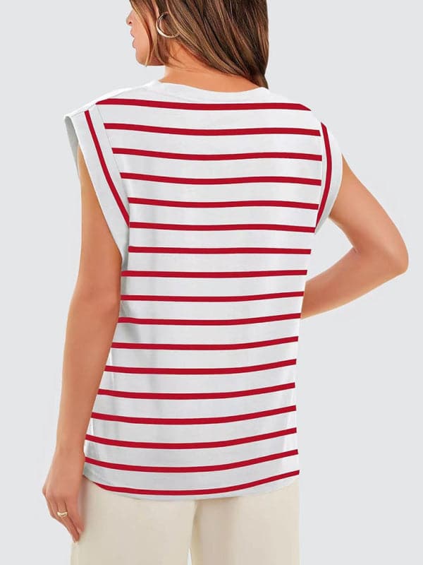 Stylish striped loose tee for summer