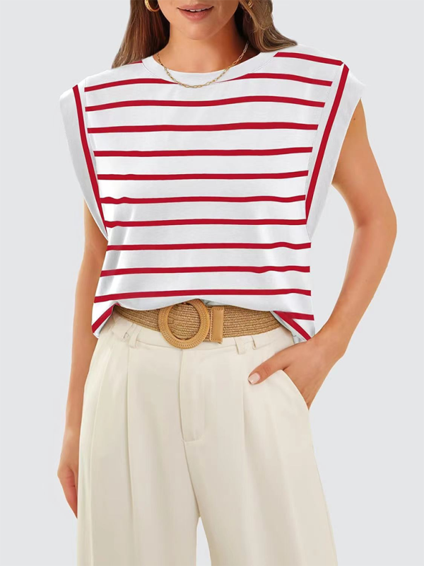 Stylish striped loose tee for summer