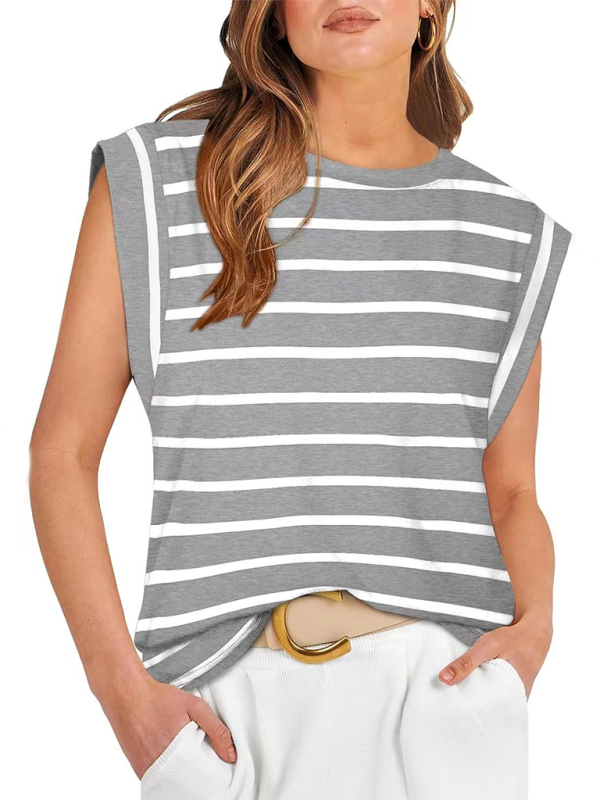 Stylish striped loose tee for summer