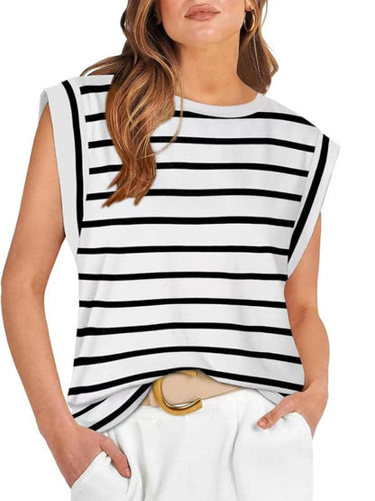 Stylish striped loose tee for summer