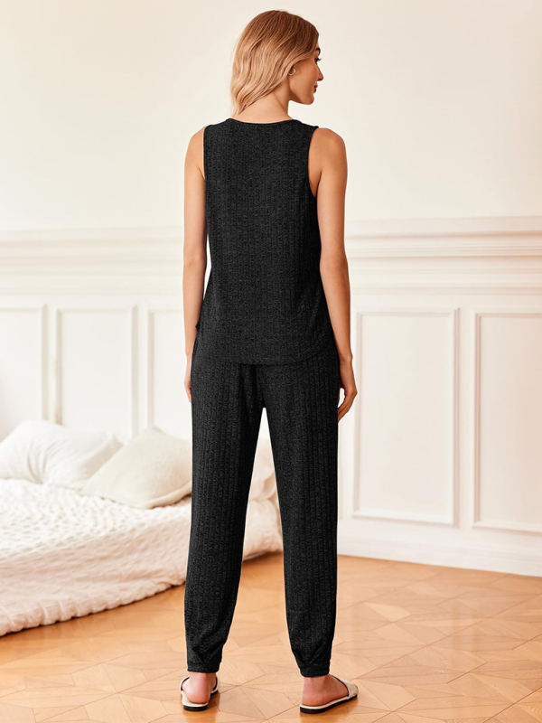 Chic V-neck knitted loungewear set