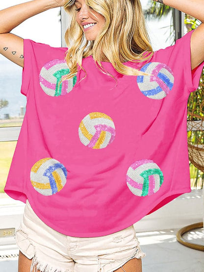 Vibrant sequin pullover T-shirt