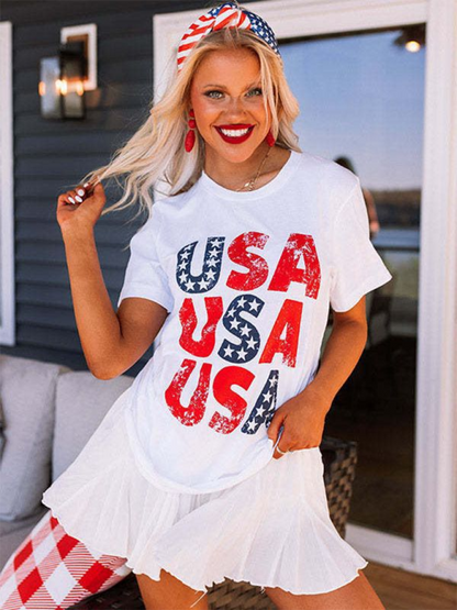 Casual usa graphic tee for july 4th